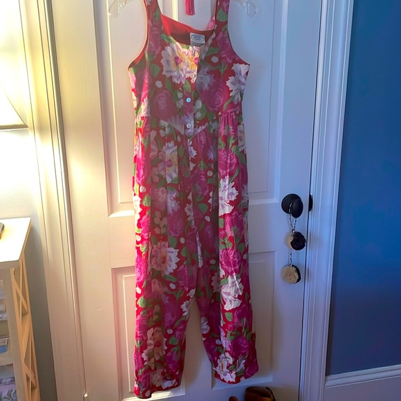 SUPER FEMININE gorgeous girly vintage Laura Ashley floral jumpsuit M